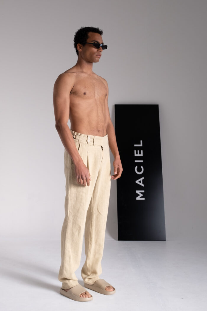 "LINEN" LOOSE TAILORED PANTS